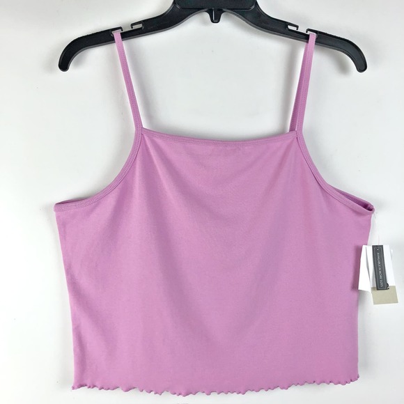 BP Nordstrom Womens Crop Tank 1X Purple Square Neck Sleeveless Camisole Top NWOT - Picture 1 of 8